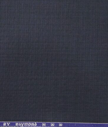 Raymond Dark Navy Blue Self Design Poly Viscose Unstitched Fabric (1.25 Mtr) For Trouser