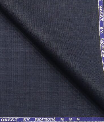 Raymond Dark Navy Blue Self Design Poly Viscose Unstitched Fabric (1.25 Mtr) For Trouser