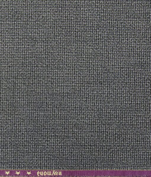 Raymond Black & Silver Grey Structured Poly Viscose Unstitched Fabric (1.25 Mtr) For Trouser