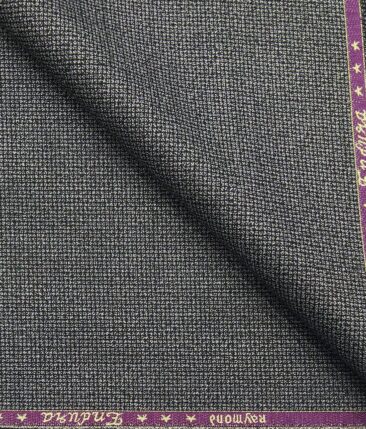 Raymond Black & Silver Grey Structured Poly Viscose Unstitched Fabric (1.25 Mtr) For Trouser
