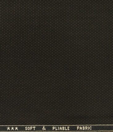 Raymond Dark Brown Dotted Structured Poly Viscose Unstitched Fabric (1.25 Mtr) For Trouser