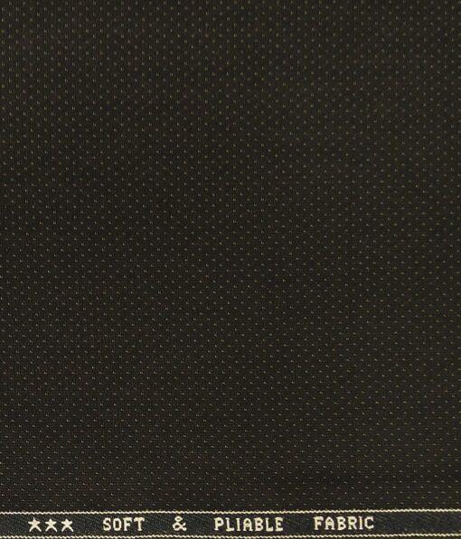 Raymond Dark Brown Dotted Structured Poly Viscose Unstitched Fabric (1.25 Mtr) For Trouser