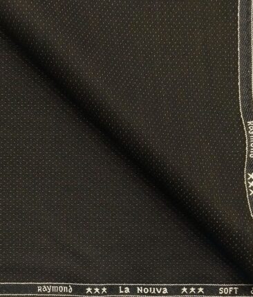 Raymond Dark Brown Dotted Structured Poly Viscose Unstitched Fabric (1.25 Mtr) For Trouser