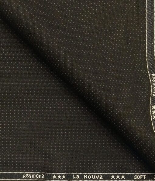 Raymond Dark Brown Dotted Structured Poly Viscose Unstitched Fabric (1.25 Mtr) For Trouser
