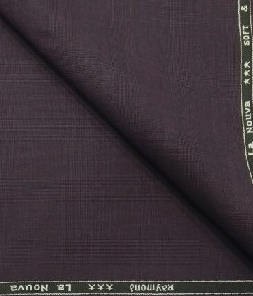 Raymond Dark Purple Self Checks Poly Viscose Unstitched Fabric (1.25 Mtr) For Trouser