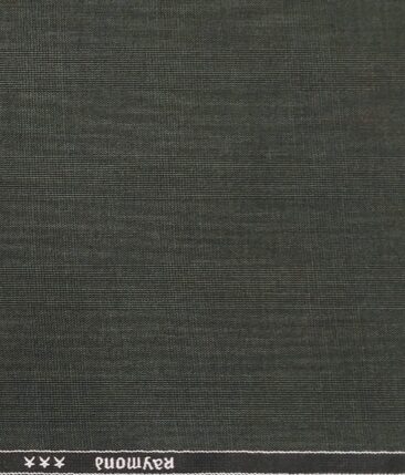 Raymond Sage Green Self Checks Poly Viscose Unstitched Fabric (1.25 Mtr) For Trouser