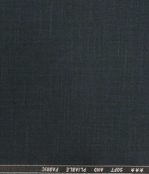 Raymond Dark Turquoise Green Self Design Poly Viscose Unstitched Fabric (1.25 Mtr) For Trouser