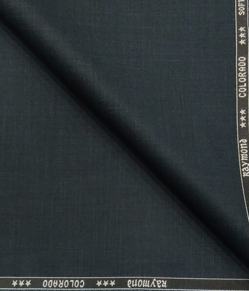 Raymond Dark Turquoise Green Self Design Poly Viscose Unstitched Fabric (1.25 Mtr) For Trouser