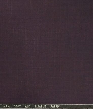 Raymond Dark Wine Purple Self Design Poly Viscose Unstitched Fabric (1.25 Mtr) For Trouser