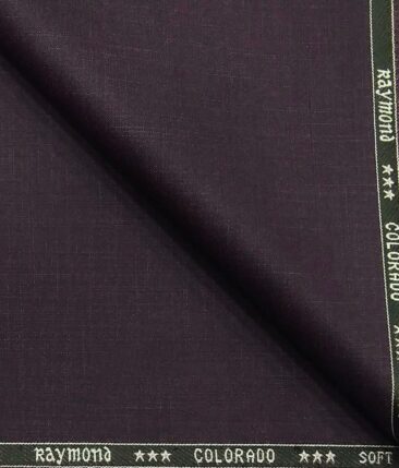 Raymond Dark Wine Purple Self Design Poly Viscose Unstitched Fabric (1.25 Mtr) For Trouser
