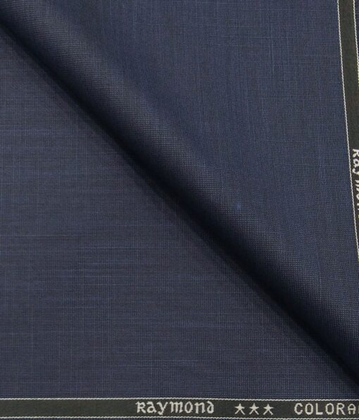 Raymond Dark Blue Self Structured Poly Viscose Unstitched Fabric (1.25 Mtr) For Trouser