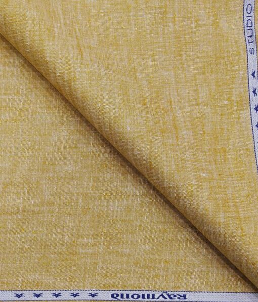 Raymond Biscotti Beige 100% Pure Linen Self Design Premium Unstitched Trouser Fabric (1.30 M)