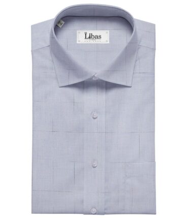Giza House by Soktas Sky Blue 100% Finest Egyptian Cotton Self Design Shirt Fabric (1.60 M)
