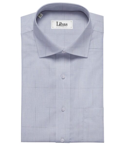Giza House by Soktas Sky Blue 100% Finest Egyptian Cotton Self Design Shirt Fabric (1.60 M)