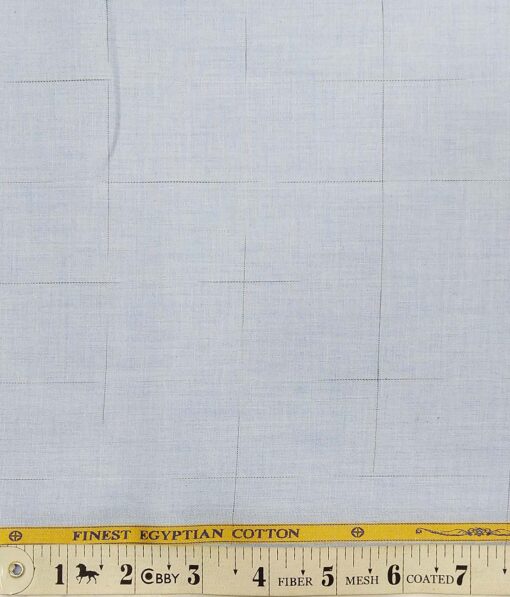 Giza House by Soktas Sky Blue 100% Finest Egyptian Cotton Self Design Shirt Fabric (1.60 M)