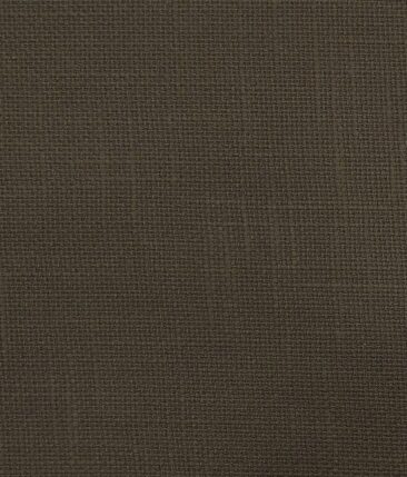 True Value Dark Brown 100% Cotton Jute Weave Trouser Fabric (Unstitched - 1.30 Mtr)