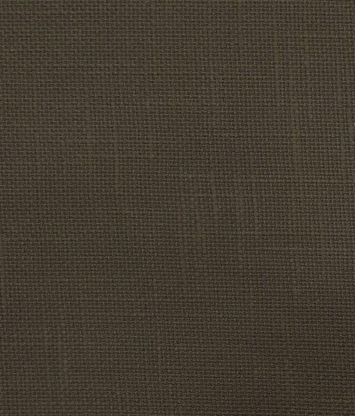 True Value Dark Brown 100% Cotton Jute Weave Trouser Fabric (Unstitched - 1.30 Mtr)