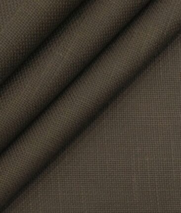 True Value Dark Brown 100% Cotton Jute Weave Trouser Fabric (Unstitched - 1.30 Mtr)