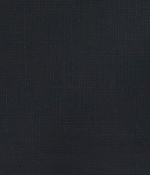 True Value Dark Navy Blue 100% Cotton Jute Weave Trouser Fabric (Unstitched - 1.30 Mtr)