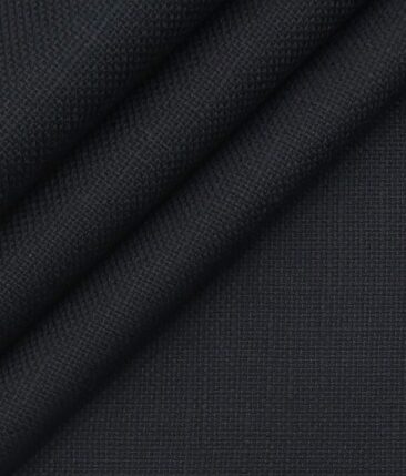 True Value Dark Navy Blue 100% Cotton Jute Weave Trouser Fabric (Unstitched - 1.30 Mtr)