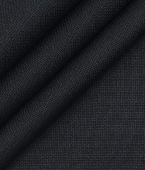True Value Dark Navy Blue 100% Cotton Jute Weave Trouser Fabric (Unstitched - 1.30 Mtr)