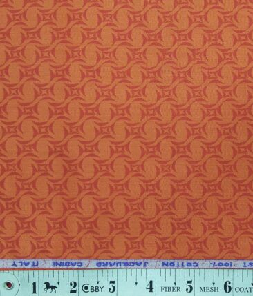 Cadini Italy Amber Orange 100% Super Premium Cotton Jacquard Shirt Fabric (1.60 M)