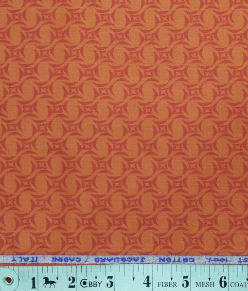Cadini Italy Amber Orange 100% Super Premium Cotton Jacquard Shirt Fabric (1.60 M)