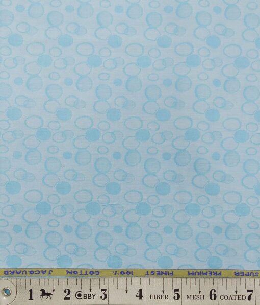Cadini Italy Arctic Blue 100% Super Premium Cotton Jacquard Shirt Fabric (1.60 M)