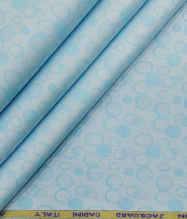 Cadini Italy Arctic Blue 100% Super Premium Cotton Jacquard Shirt Fabric (1.60 M)