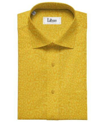 Cadini Italy Dandelion Yellow 100% Super Premium Cotton Jacquard Shirt Fabric (1.60 M)