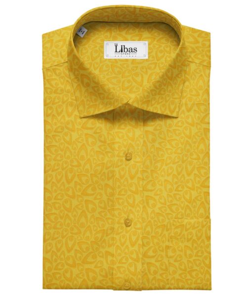 Cadini Italy Dandelion Yellow 100% Super Premium Cotton Jacquard Shirt Fabric (1.60 M)