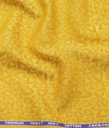 Cadini Italy Dandelion Yellow 100% Super Premium Cotton Jacquard Shirt Fabric (1.60 M)