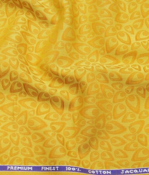 Cadini Italy Dandelion Yellow 100% Super Premium Cotton Jacquard Shirt Fabric (1.60 M)