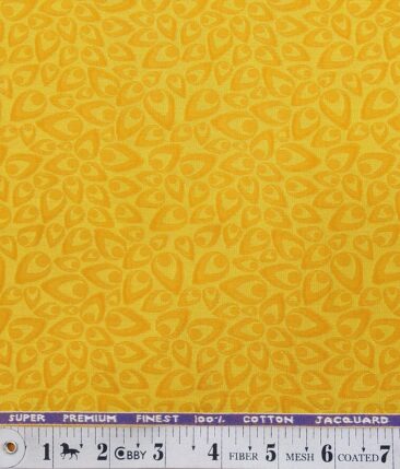Cadini Italy Dandelion Yellow 100% Super Premium Cotton Jacquard Shirt Fabric (1.60 M)