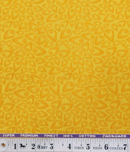 Cadini Italy Dandelion Yellow 100% Super Premium Cotton Jacquard Shirt Fabric (1.60 M)