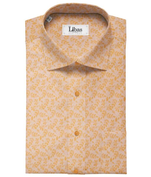 Cadini Italy Light Cantaloupe Orange 100% Super Premium Cotton Floral Jacquard Shirt Fabric (1.60 M)