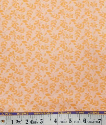Cadini Italy Light Cantaloupe Orange 100% Super Premium Cotton Floral Jacquard Shirt Fabric (1.60 M)