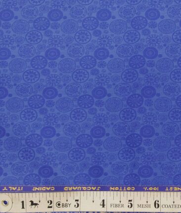 Cadini Italy Royal Blue 100% Super Premium Cotton Jacquard Shirt Fabric (1.60 M)