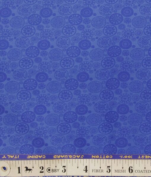Cadini Italy Royal Blue 100% Super Premium Cotton Jacquard Shirt Fabric (1.60 M)