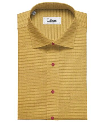 Cadini Italy Medalion Yellow 100% Giza Cotton Structured Shirt Fabric (1.60 M)