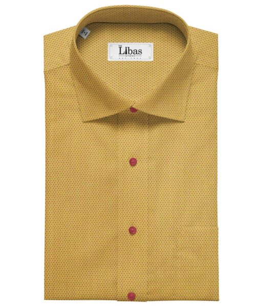 Cadini Italy Medalion Yellow 100% Giza Cotton Structured Shirt Fabric (1.60 M)