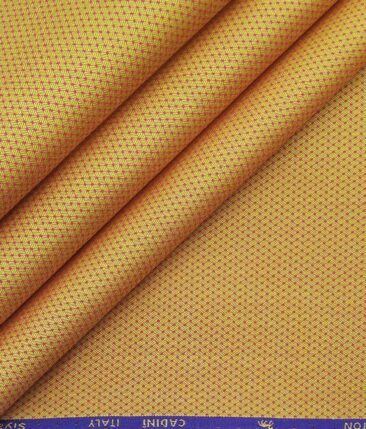 Cadini Italy Medalion Yellow 100% Giza Cotton Structured Shirt Fabric (1.60 M)