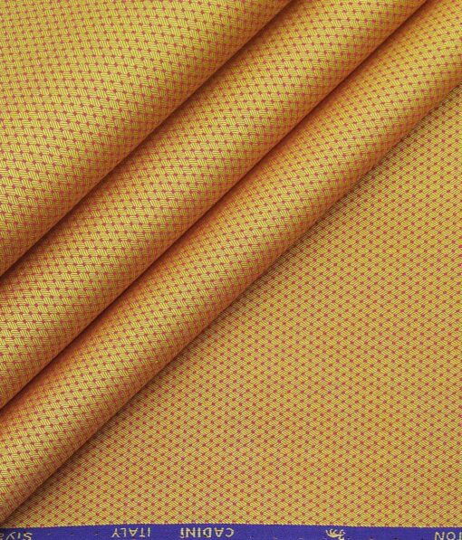 Cadini Italy Medalion Yellow 100% Giza Cotton Structured Shirt Fabric (1.60 M)