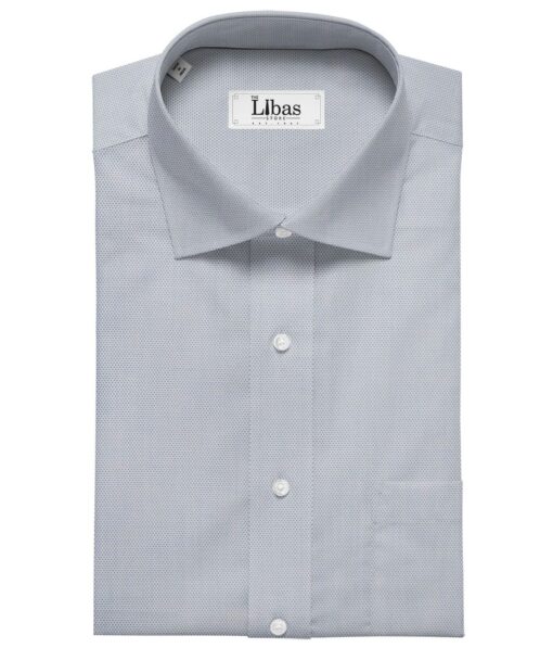 Cadini Italy Skyblue 100% Giza Cotton Dotted Structured Shirt Fabric (1.60 M)
