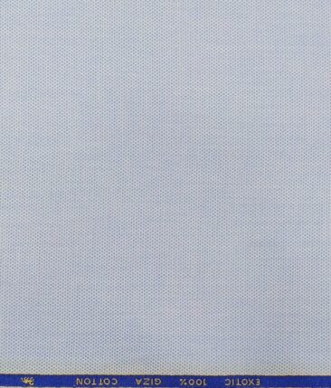 Cadini Italy Skyblue 100% Giza Cotton Dotted Structured Shirt Fabric (1.60 M)