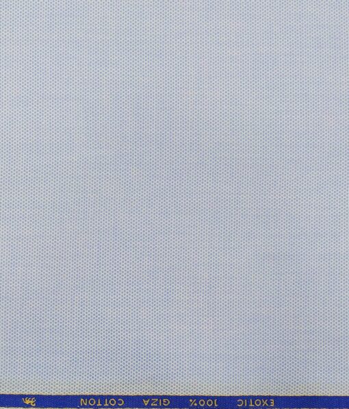 Cadini Italy Skyblue 100% Giza Cotton Dotted Structured Shirt Fabric (1.60 M)