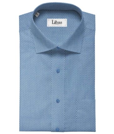 Cadini Italy Stone Blue 100% Giza Cotton Jacquard Shirt Fabric (1.60 M)