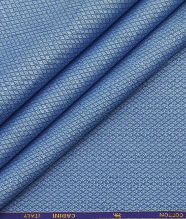 Cadini Italy Stone Blue 100% Giza Cotton Jacquard Shirt Fabric (1.60 M)