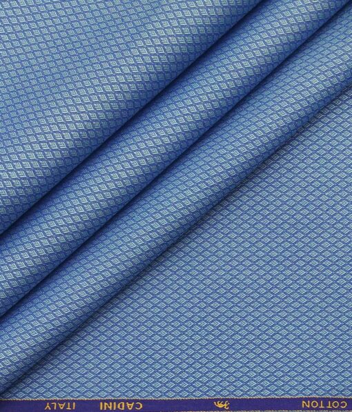 Cadini Italy Stone Blue 100% Giza Cotton Jacquard Shirt Fabric (1.60 M)