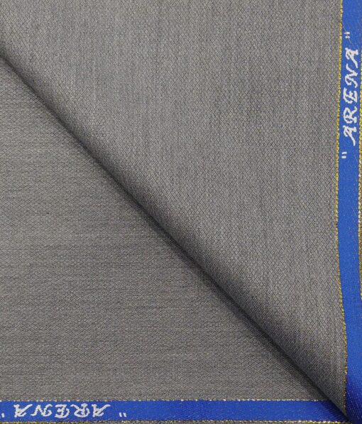 Cadini Italy by Siyaram's Light Worsted Grey Self Structured Super 90's 20% Merino Wool  Unstitched Trouser Fabric (1.25 Mtr)